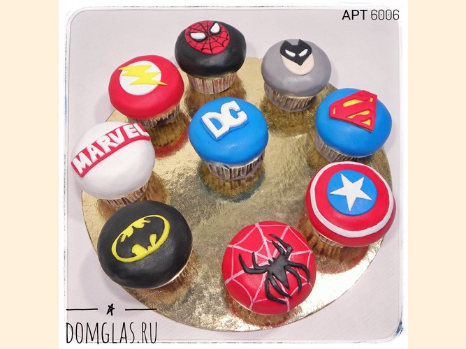 пирожные капкейки с супергероями